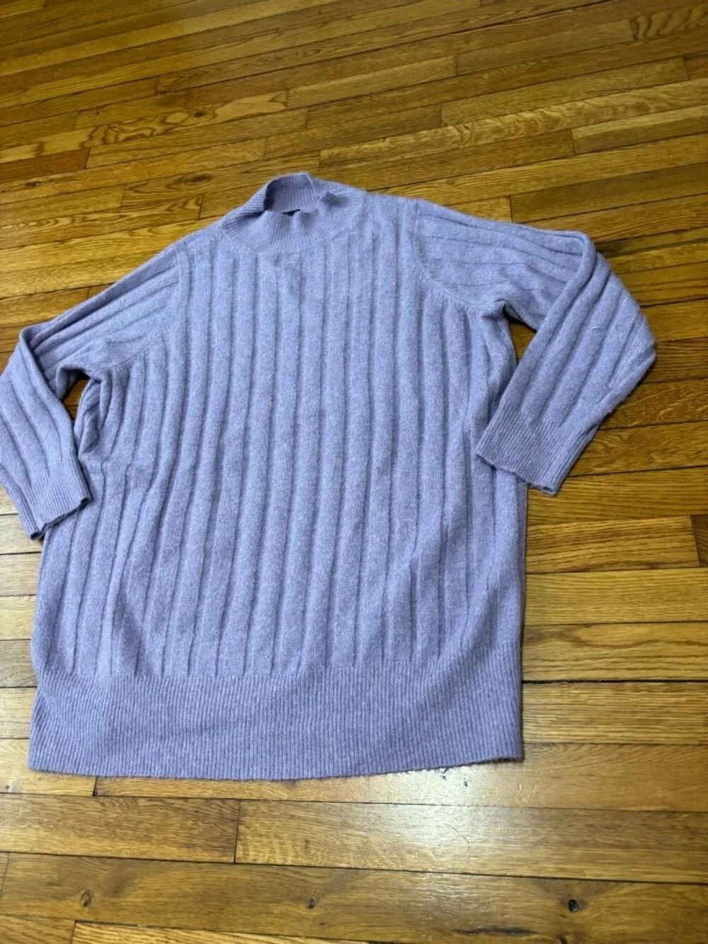 Torrid Womens Sweater Plus Sz 1X Lavender Purple Oversized Relaxed Ribbed Knit - Picture 2 of 6